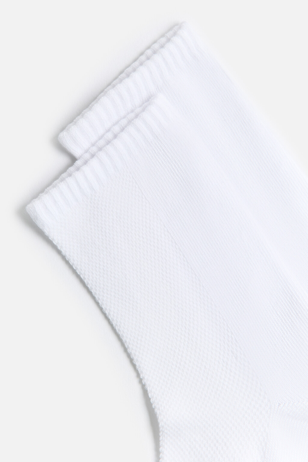 Носки хлопковые с перфорацией - цвет белый - 2