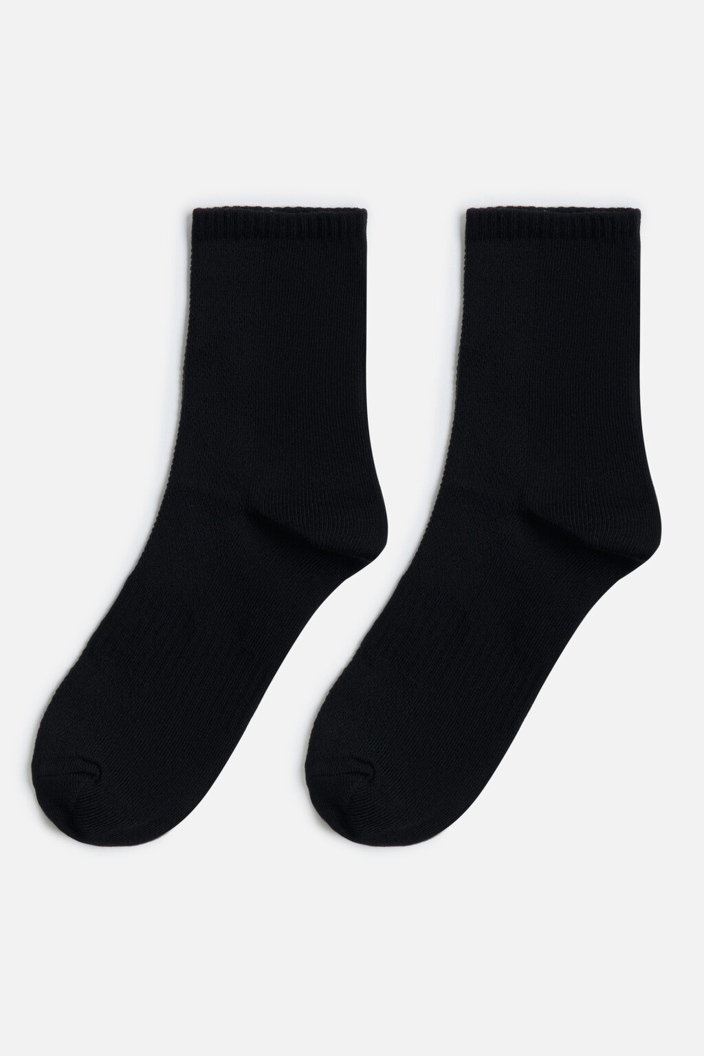 Носки хлопковые с перфорацией - цвет черный - 1