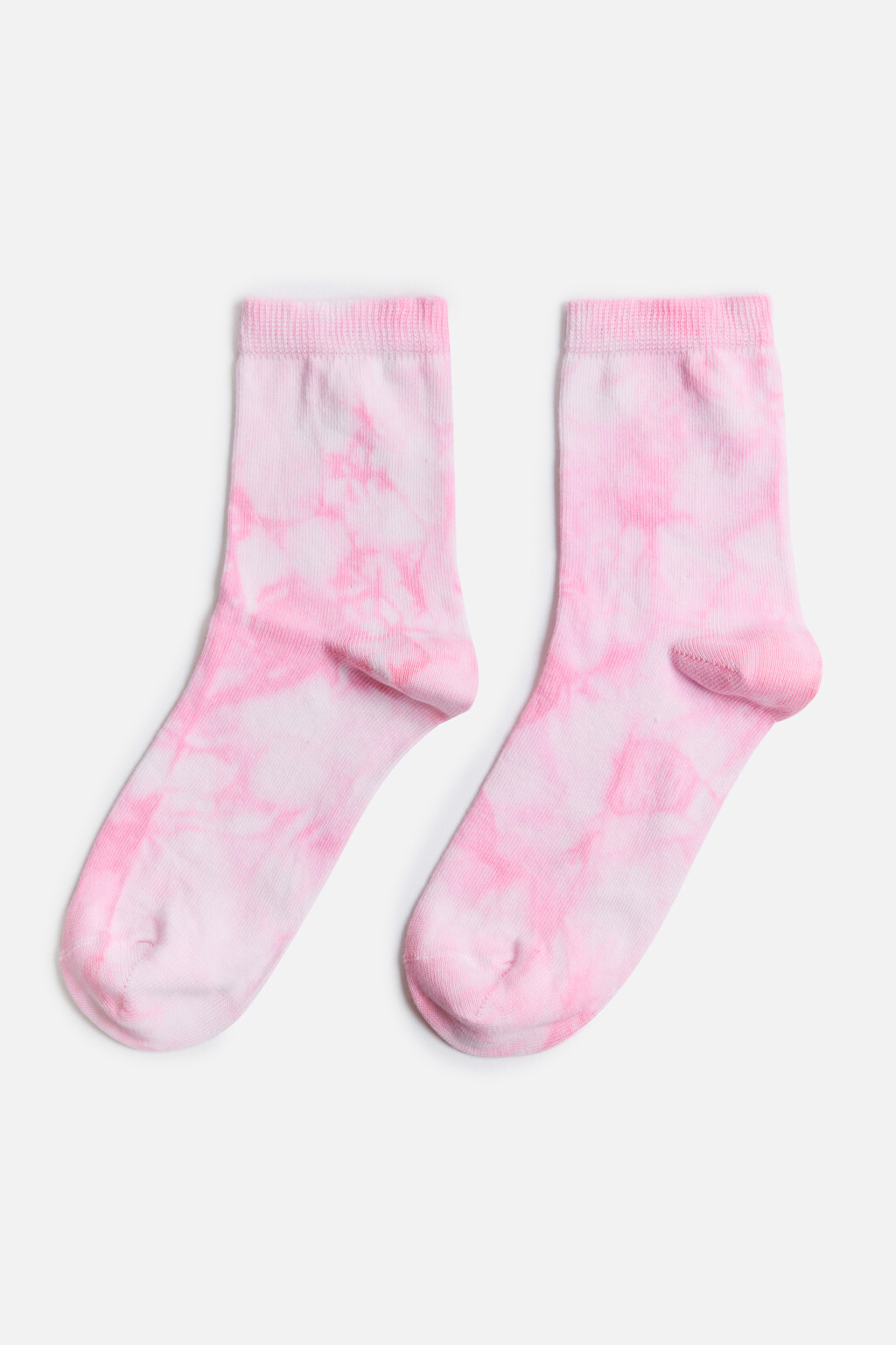 Носки короткие хлопковые с принтом - цвет розовый - 1