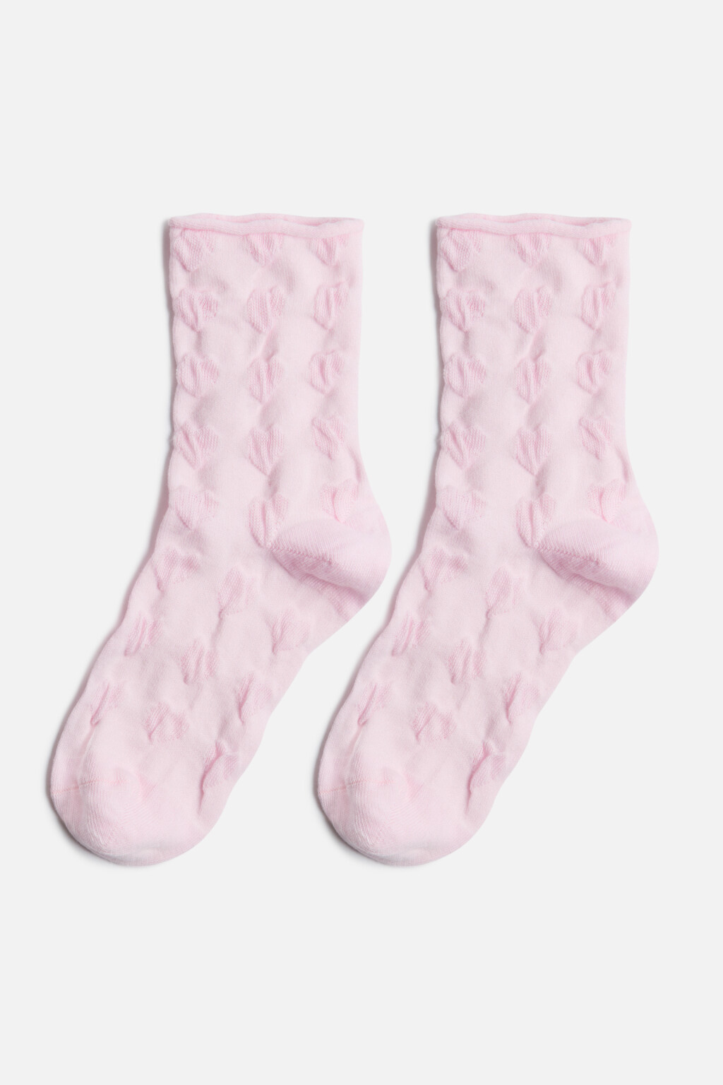 Носки хлопковые с объемным узором - цвет розовый - 1