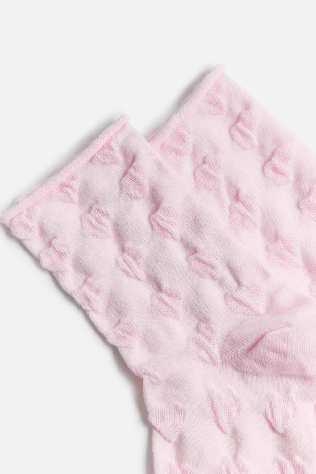 Носки хлопковые с объемным узором - цвет розовый - 2