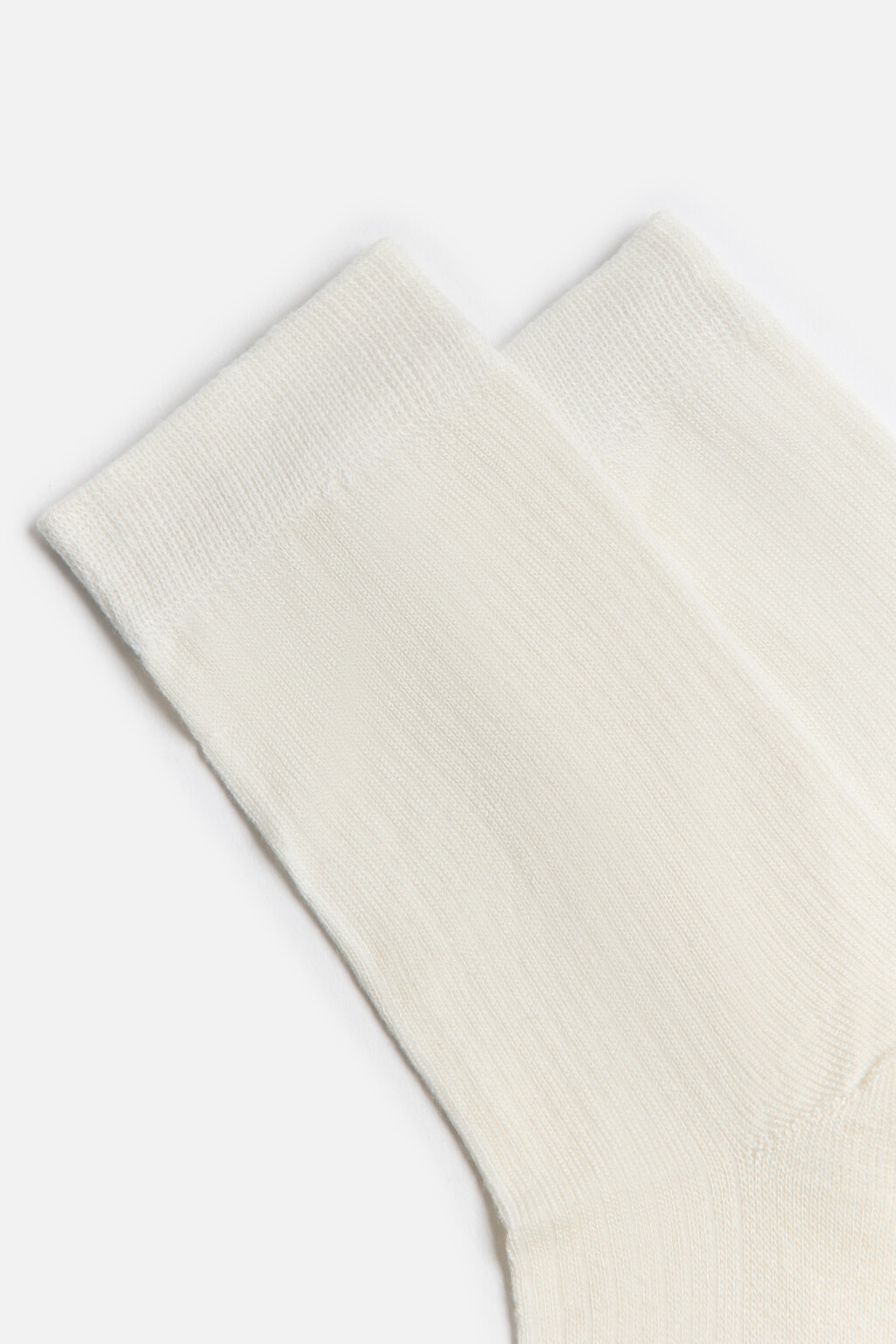 Носки высокие вискозные в рубчик - цвет ванильный - 2