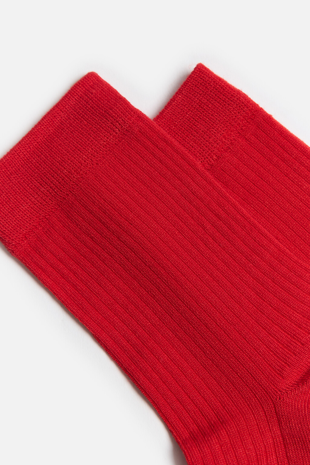 Носки высокие вискозные в рубчик - цвет красный - 5