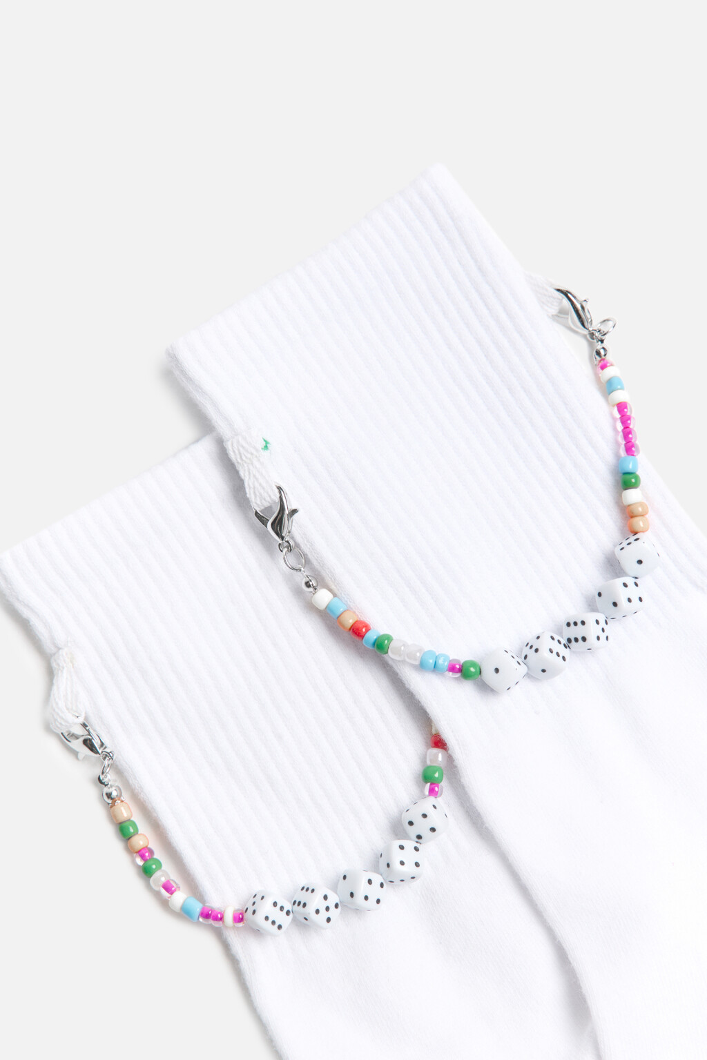 Носки высокие с декоративной цепочкой - цвет мультиколор - 2