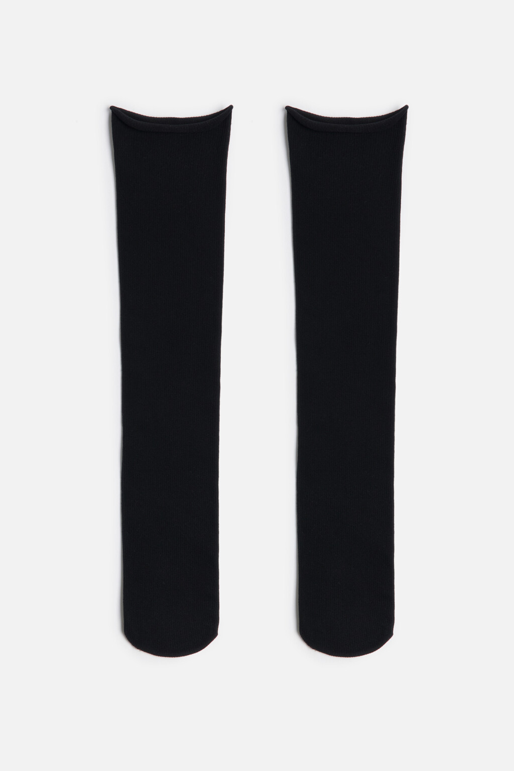 Гольфы ниже колена в рубчик - цвет черный - 3