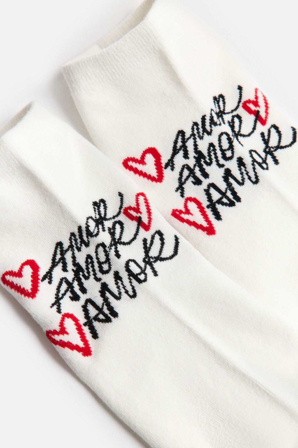 Носки короткие хлопковые с принтом - цвет черный - 2