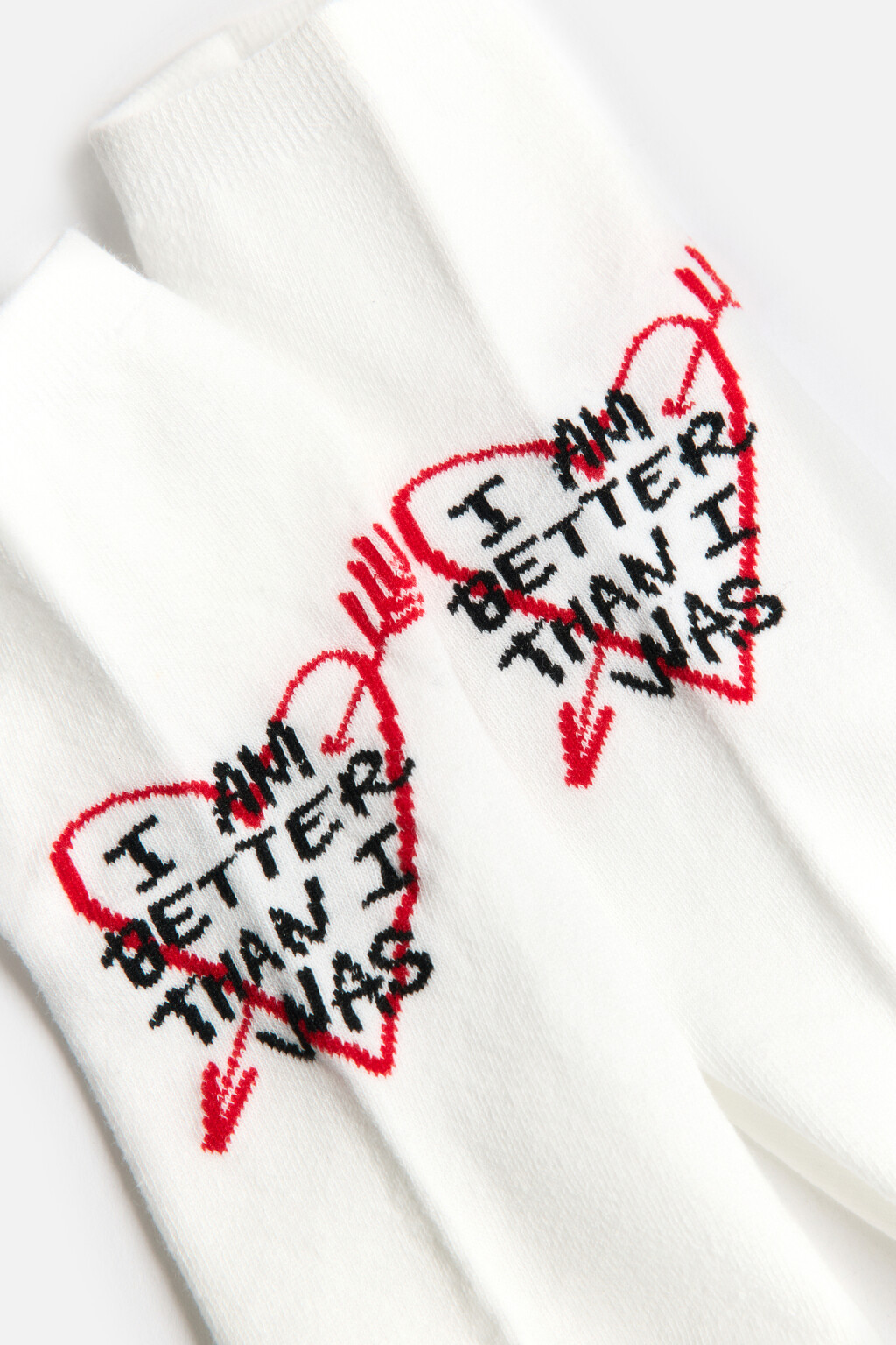 Носки короткие хлопковые с принтом - цвет черный - 2