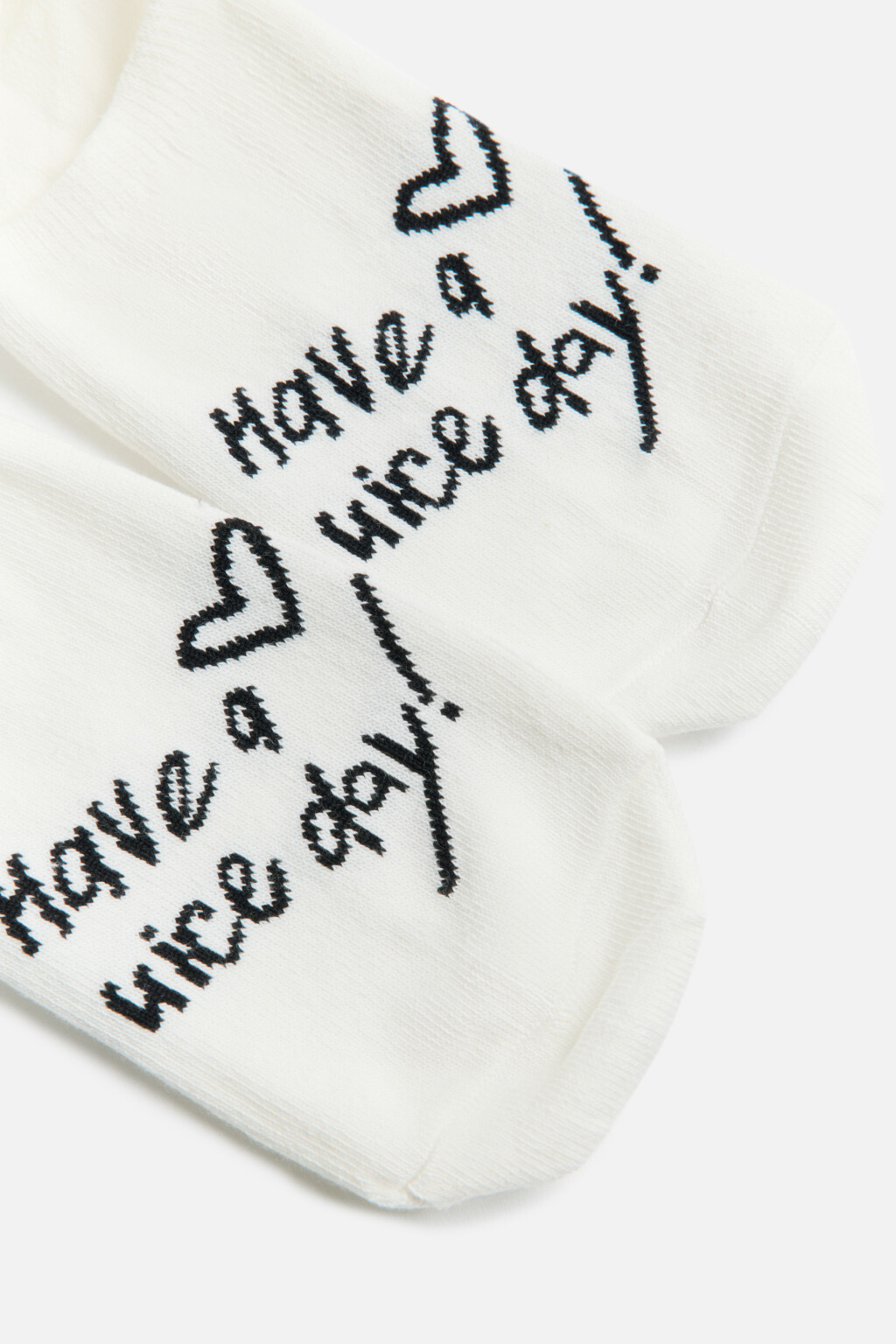 Носки-подследники хлопковые с надписями - цвет черный - 2