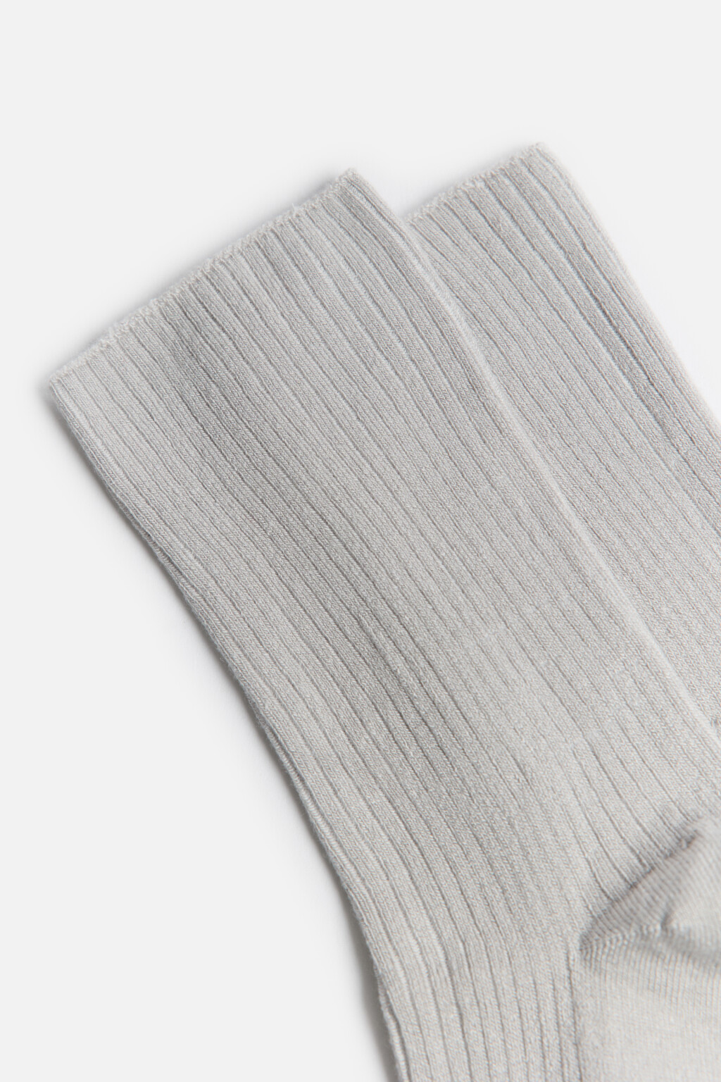 Носки высокие в рубчик из бамбука - цвет серый - 2