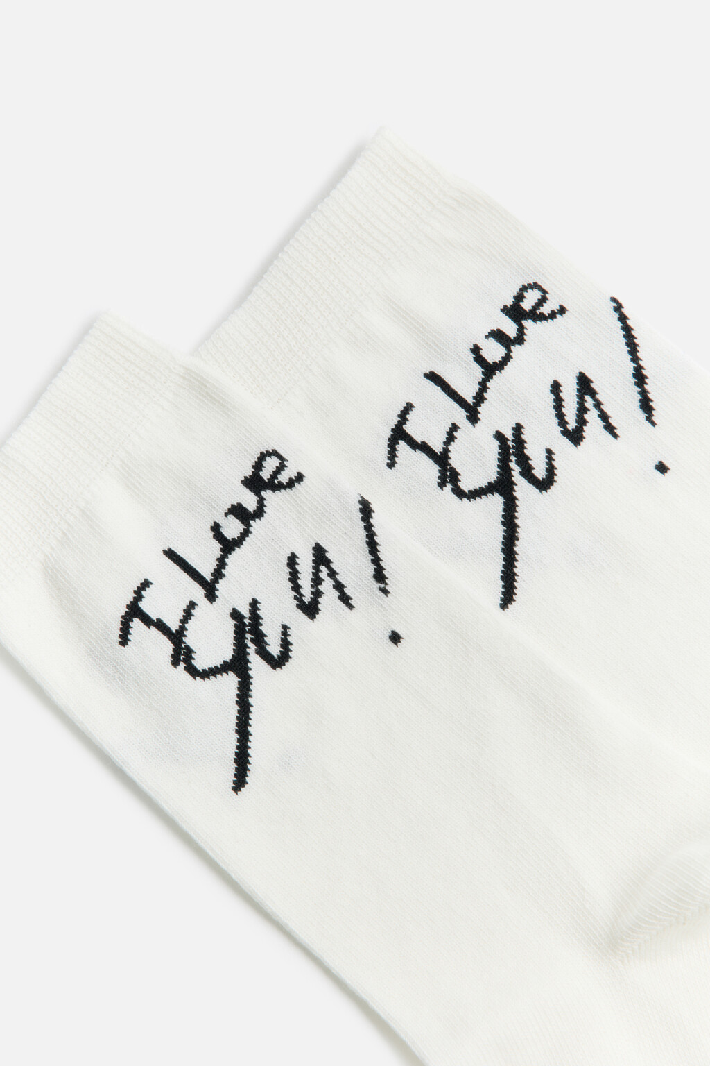 Носки высокие хлопковые с надписью - цвет черный - 2