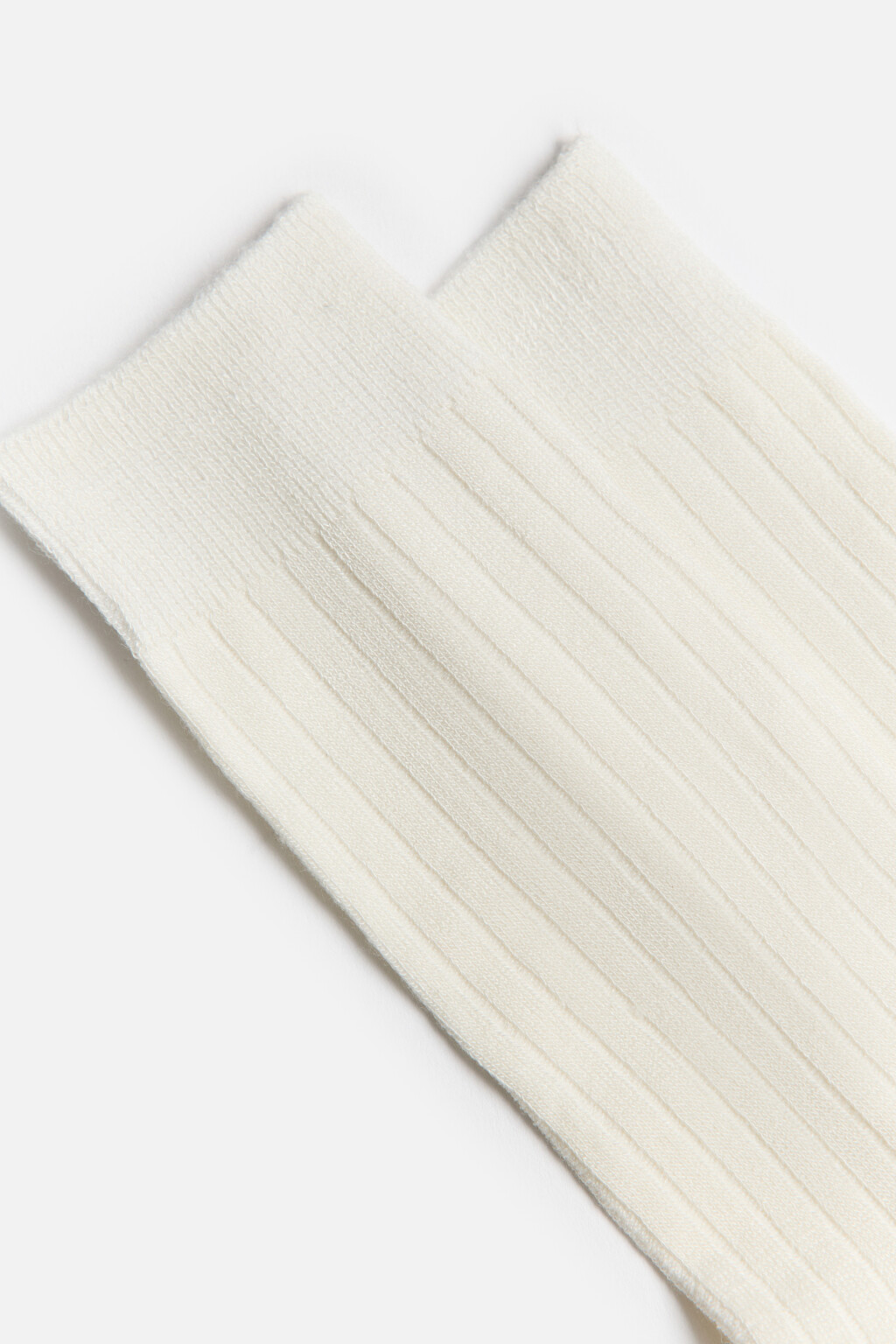 Носки высокие вискозные в рубчик - цвет ванильный - 2