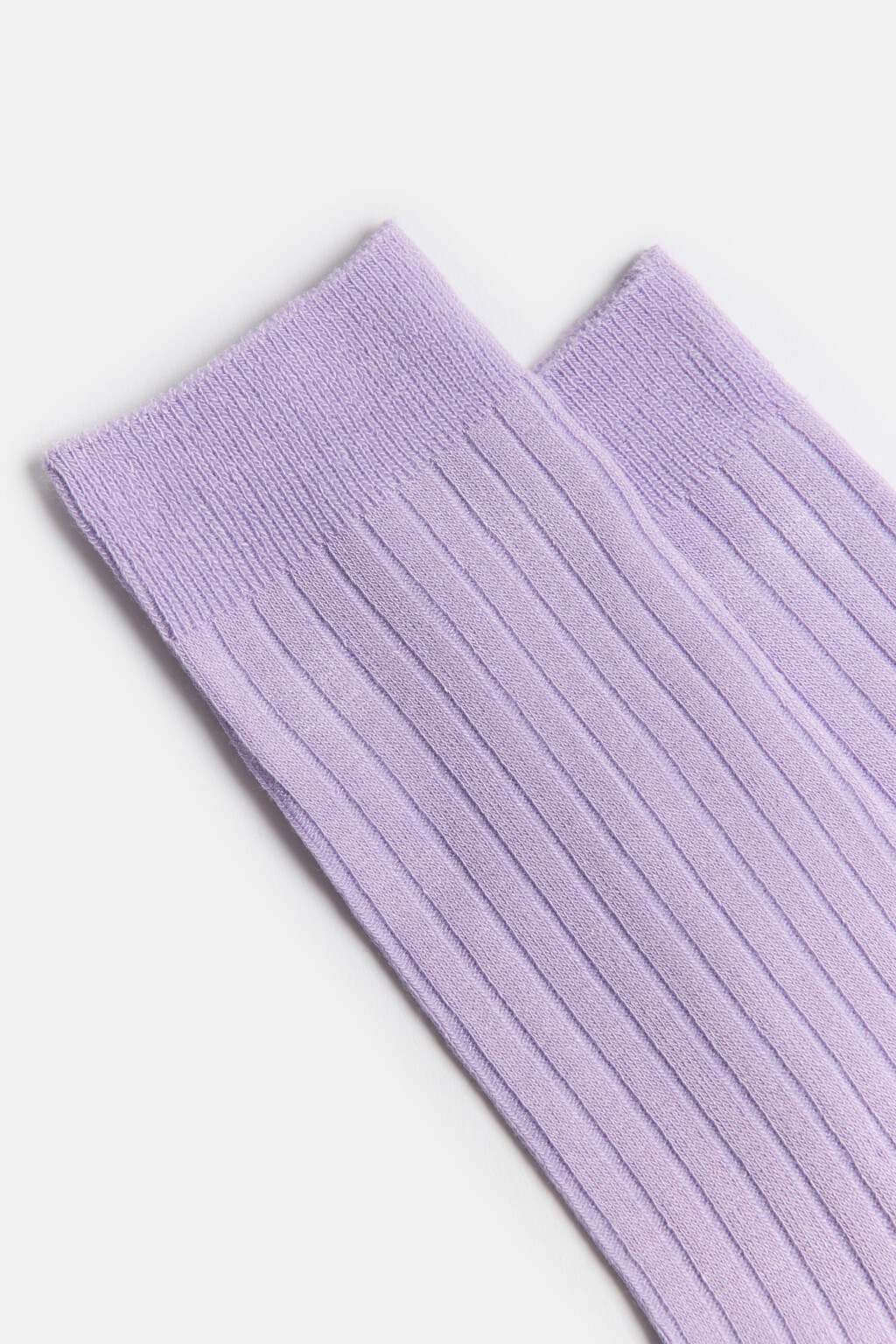 Носки высокие вискозные в рубчик - цвет сиреневый - 2