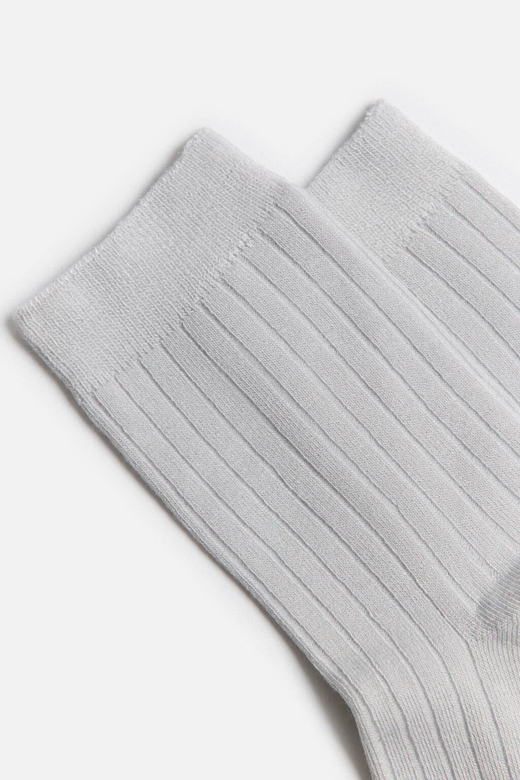 Носки высокие вискозные в рубчик - цвет серый - 2