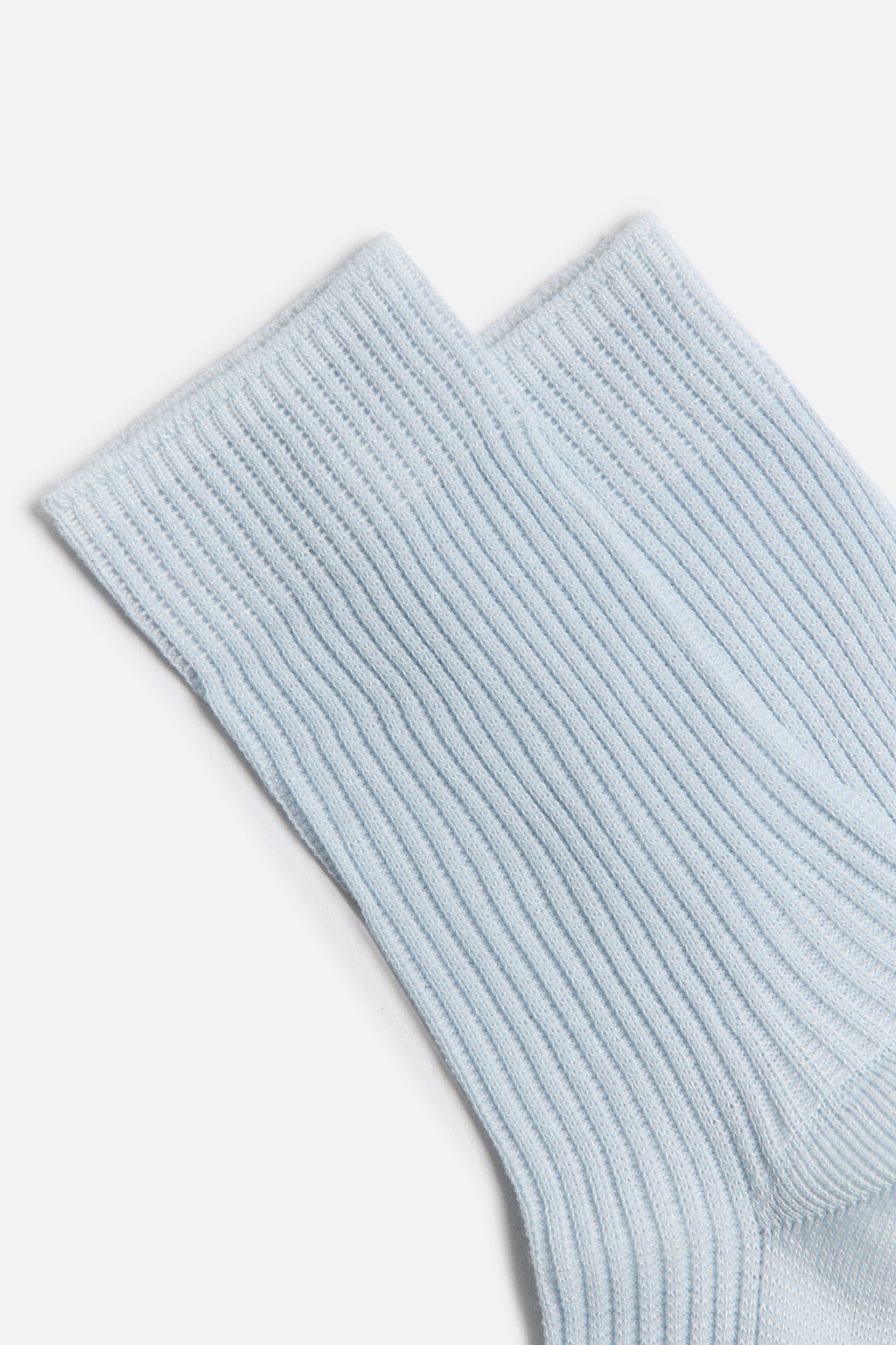 Носки высокие вискозные в рубчик - цвет голубой - 2