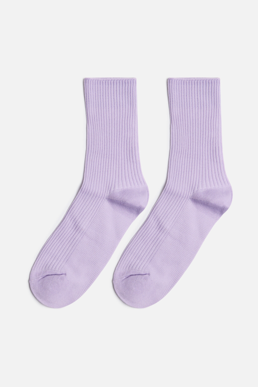 Носки высокие вискозные в рубчик - цвет сиреневый - 1