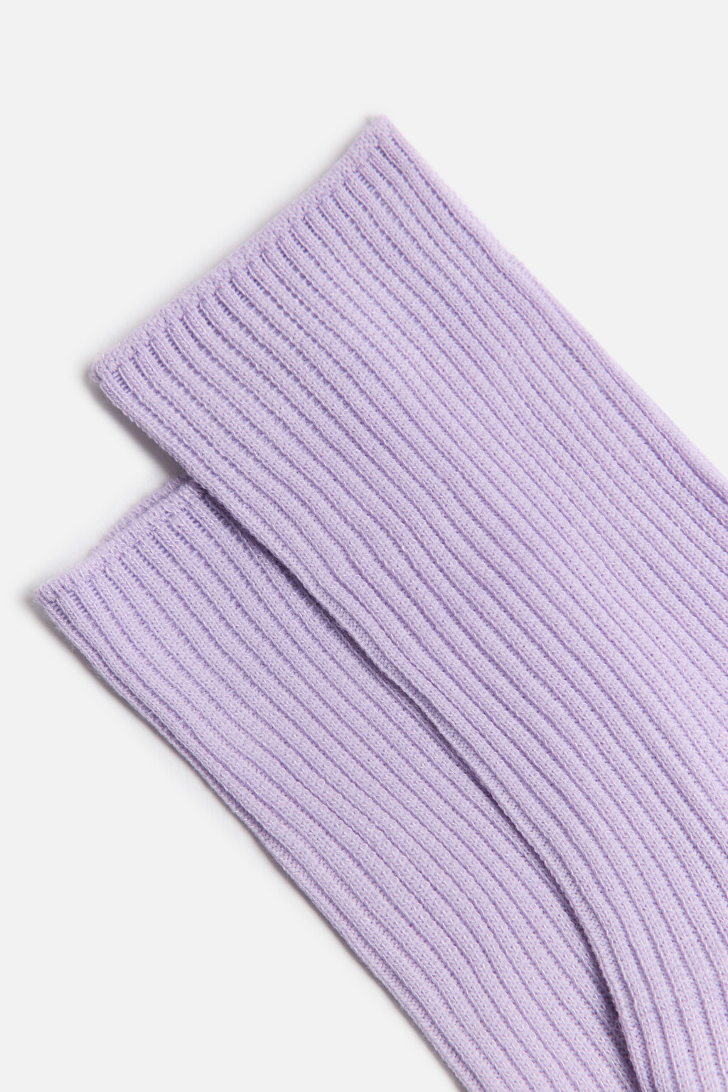 Носки высокие вискозные в рубчик - цвет сиреневый - 2