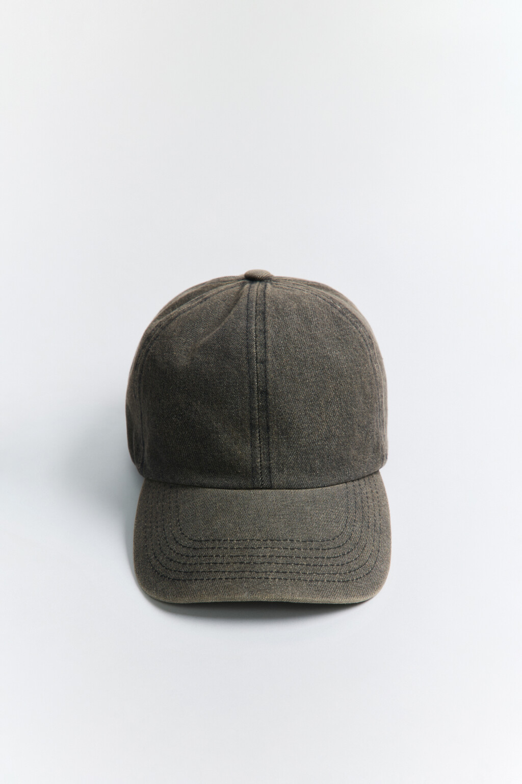 Бейсболка джинсовая с вареным эффектом - цвет серый - 1