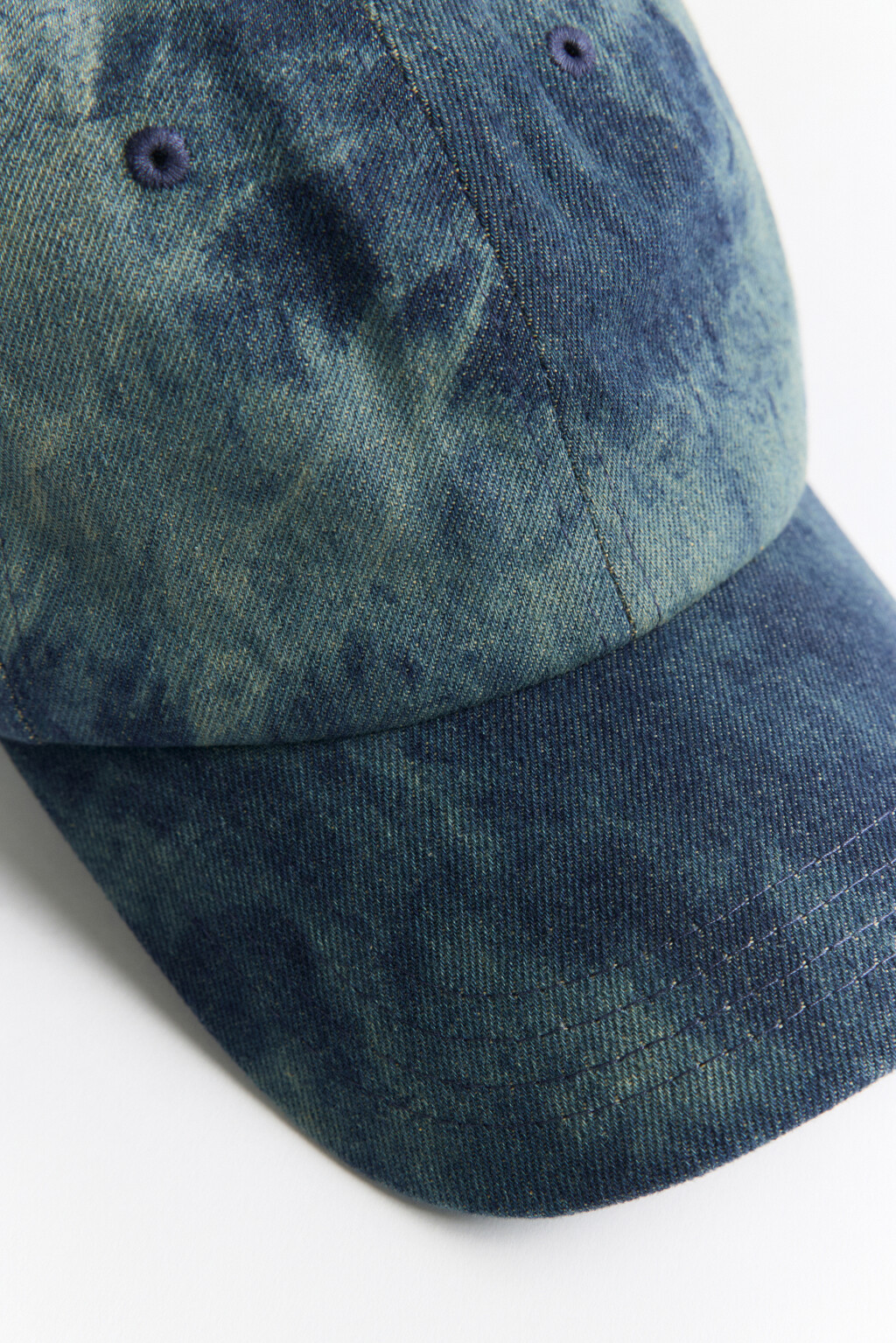 Бейсболка джинсовая с вареным эффектом - цвет голубой - 3