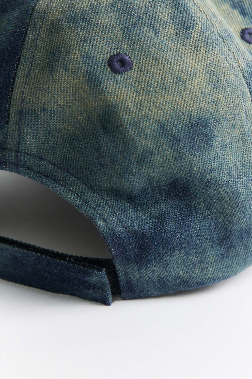 Бейсболка джинсовая с вареным эффектом - цвет голубой - 4