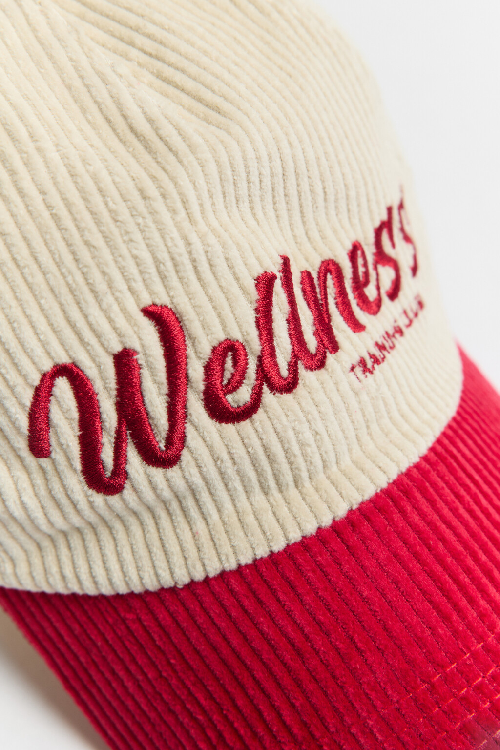 Бейсболка вельветовая с принтом-надписью - цвет красный - 3