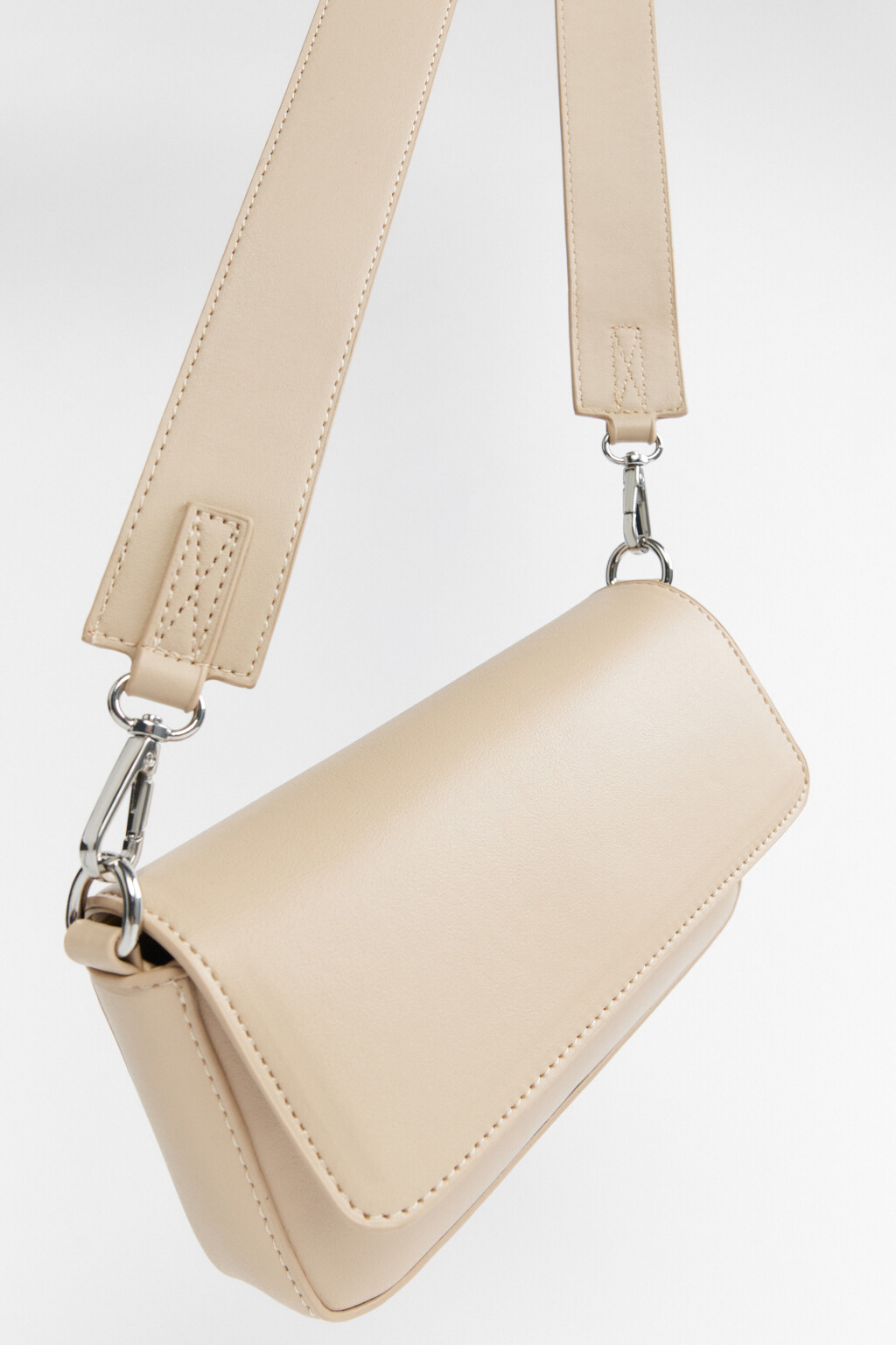 Сумка-кроссбоди с широким ремнем - цвет бежевый - 5