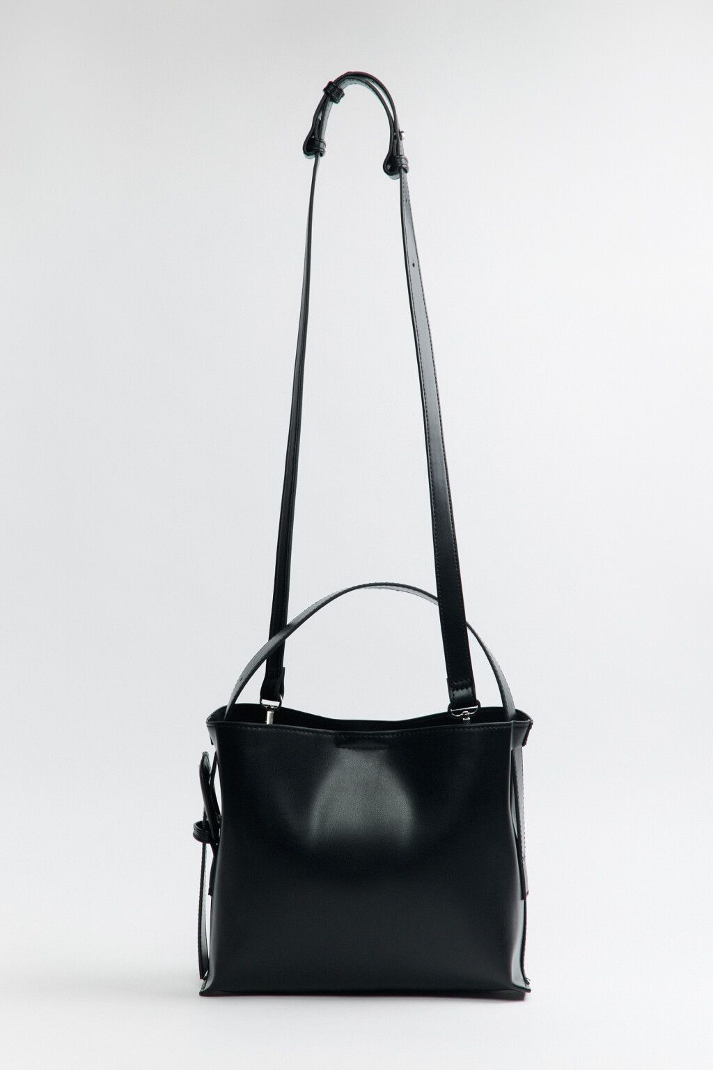 Сумка прямоугольная с ручкой и ремнем - цвет черный - 1