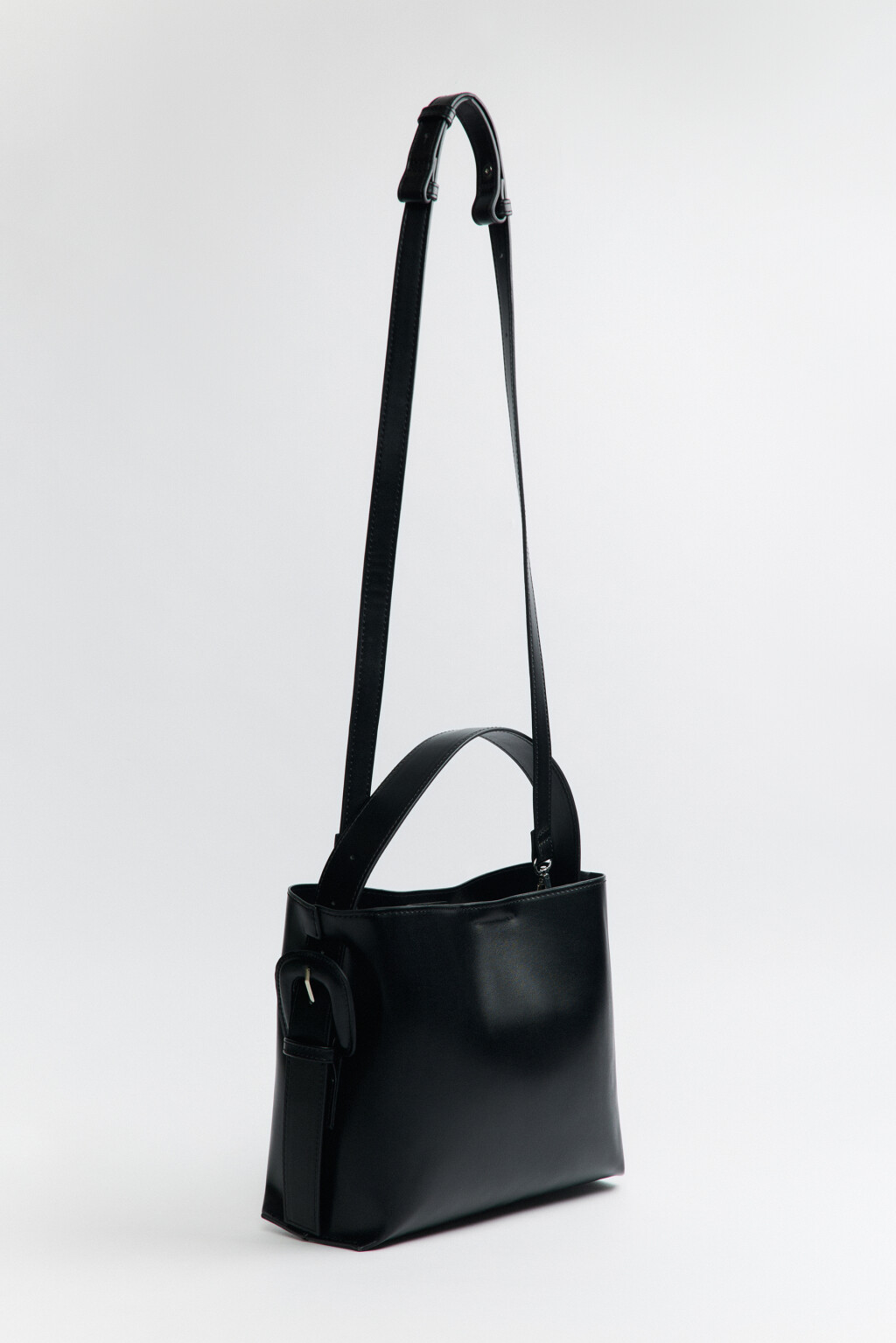 Сумка прямоугольная с ручкой и ремнем - цвет черный - 2