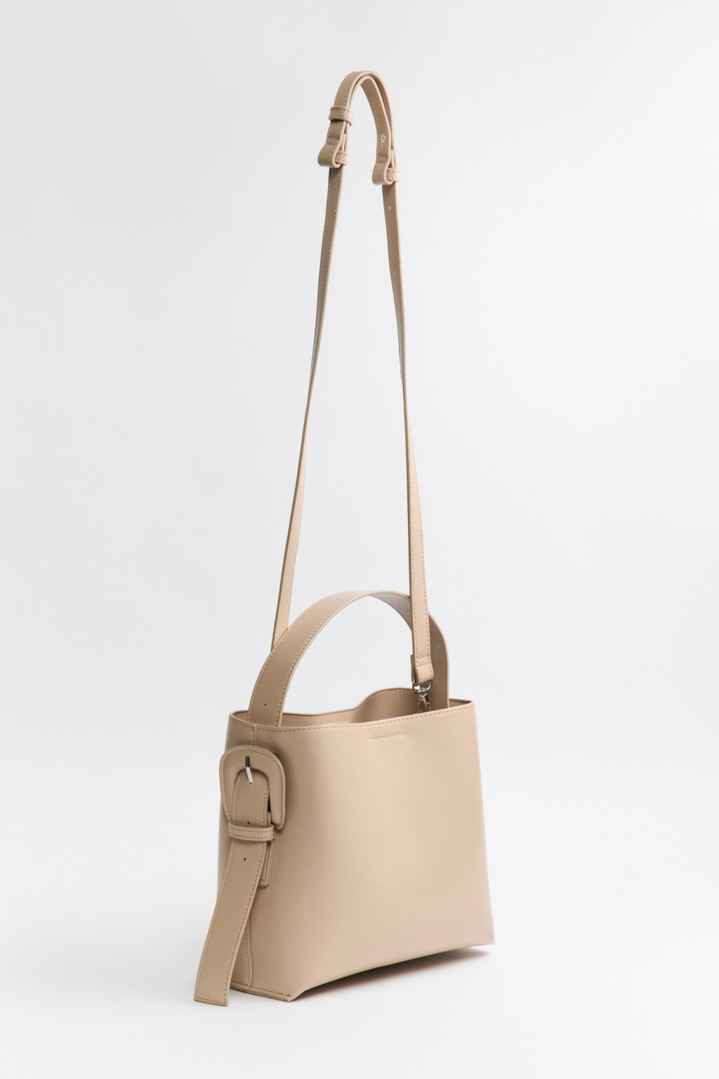Сумка прямоугольная с ручкой и ремнем - цвет бежевый - 2