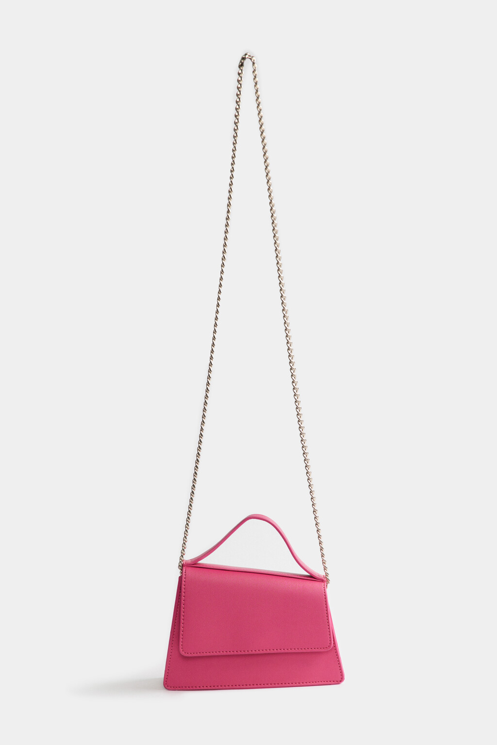 Сумка-кроссбоди асимметричная на цепочке - цвет розовый - 1
