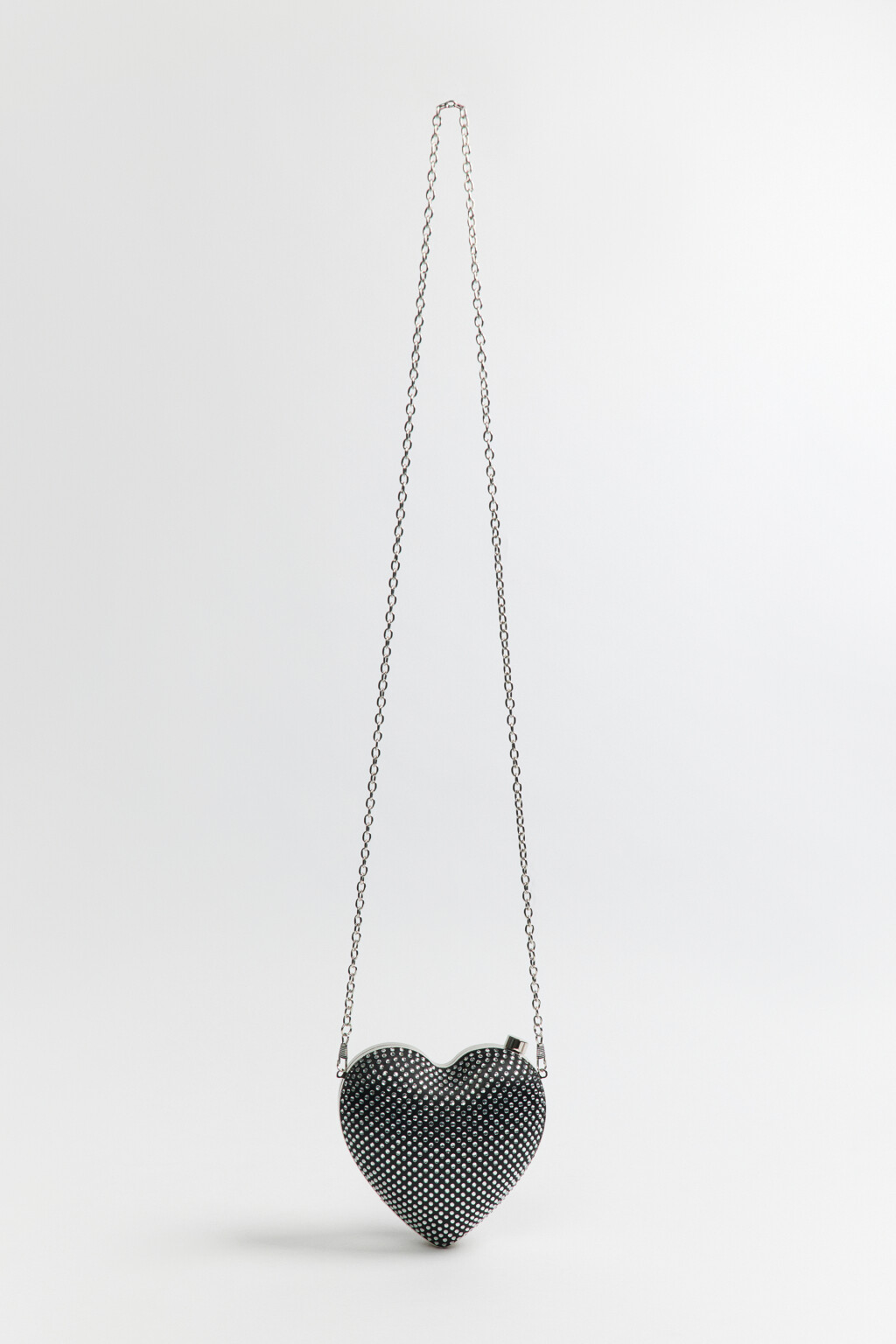 Сумка-кроссбоди в виде сердца со стразами - цвет серый - 5