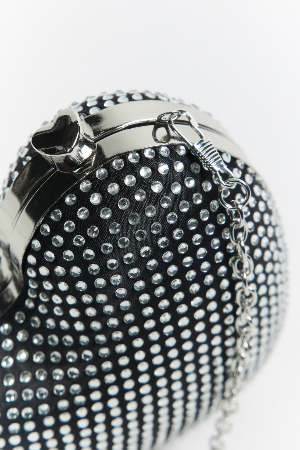 Сумка-кроссбоди в виде сердца со стразами - цвет серый - 4