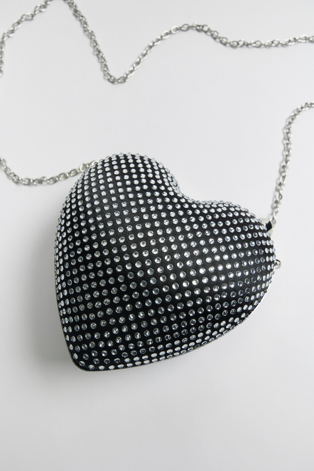 Сумка-кроссбоди в виде сердца со стразами - цвет серый - 2