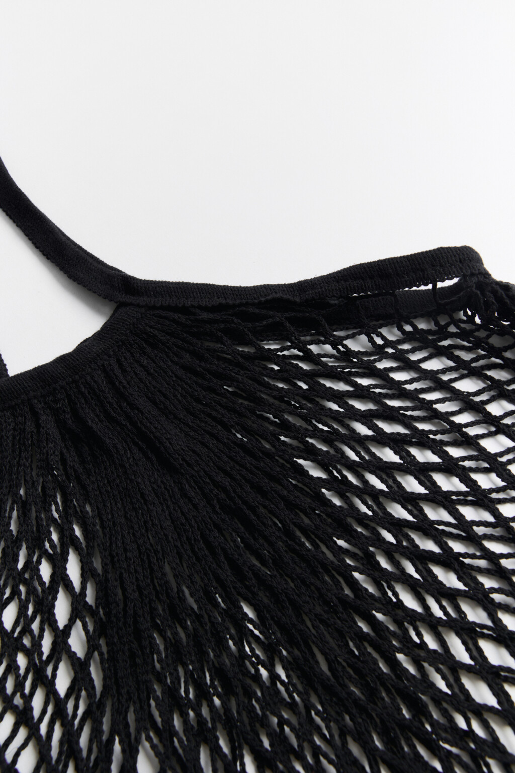 Сумка-авоська на плечо плетеная - цвет черный - 2