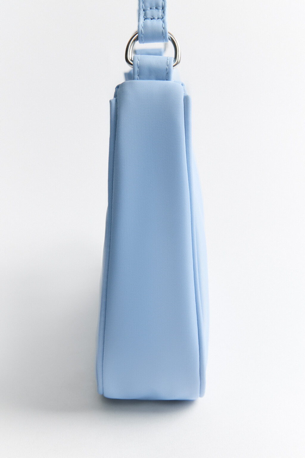 Сумка-багет на плечо текстильная с ремнем - цвет голубой - 5