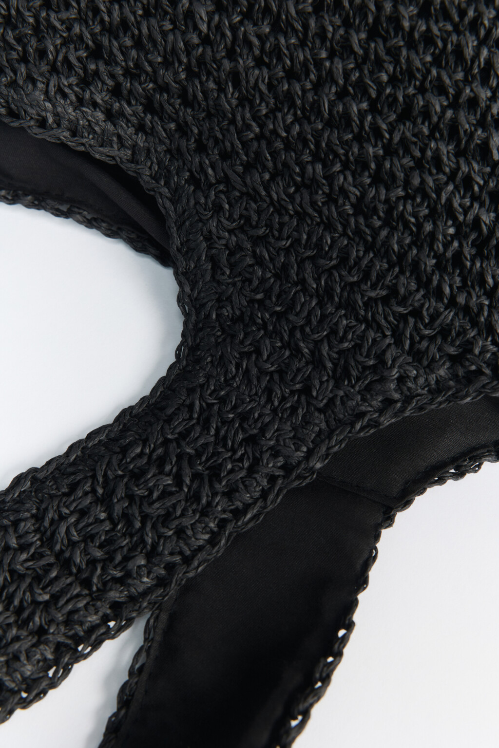 Сумка-авоська на плечо плетеная - цвет черный - 3