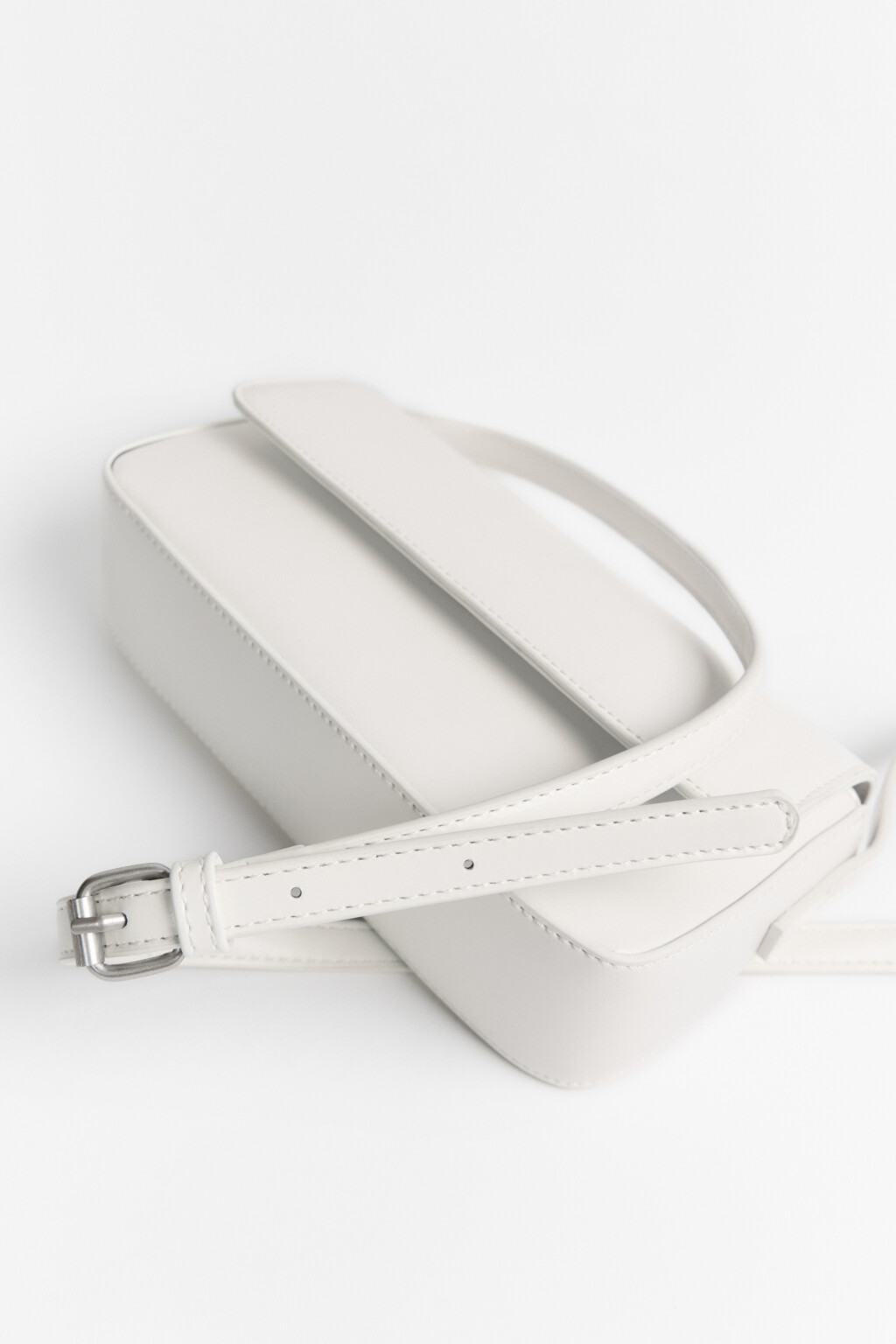 Сумка-кроссбоди прямоугольная - цвет белый - 5