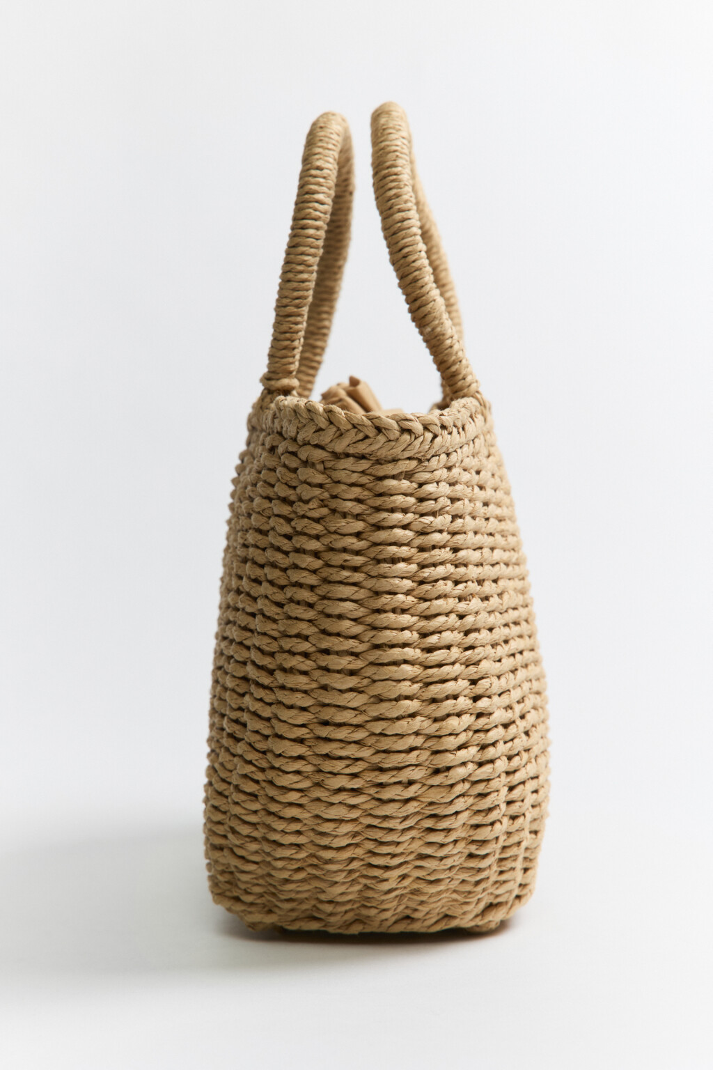 Сумка на руку плетеная с мешочком - цвет бежевый - 4