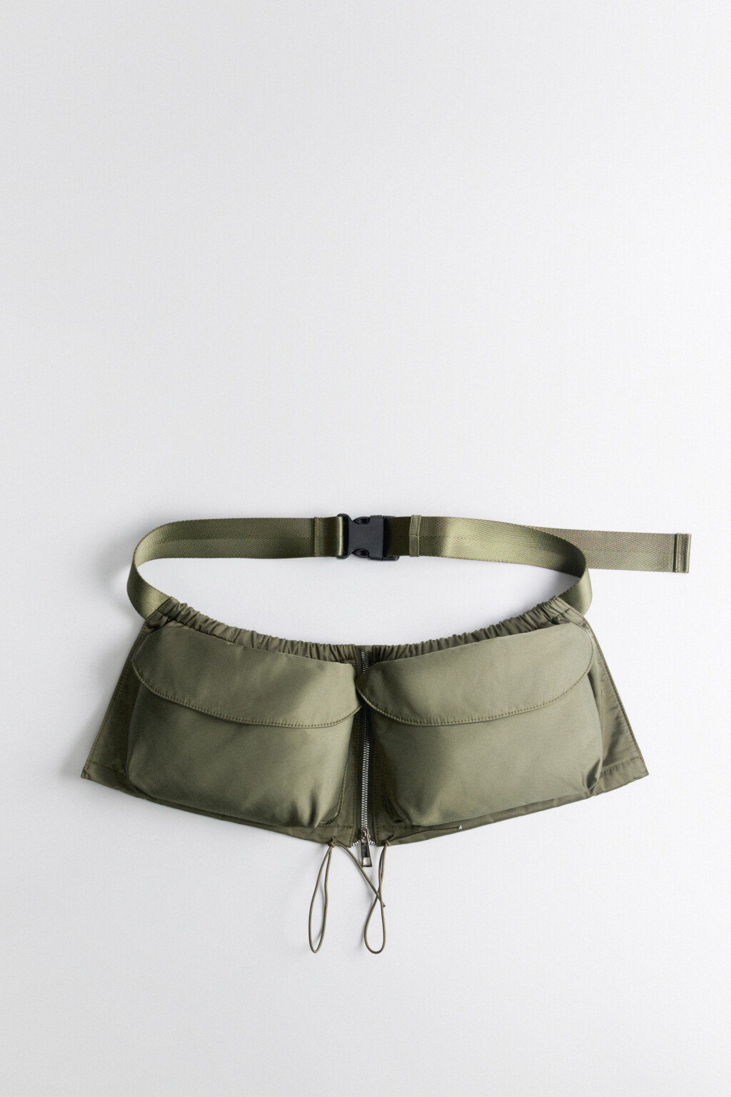 Сумка поясная с накладными карманами - цвет зеленый - 1