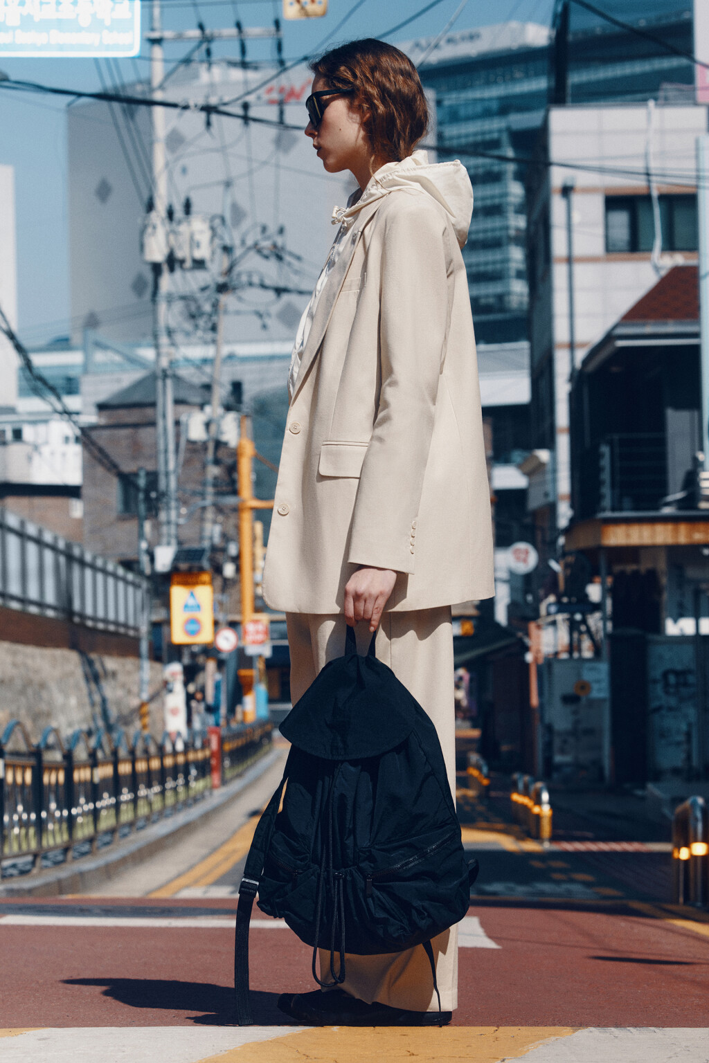 Рюкзак-мешок из плащевой ткани - цвет черный - 5