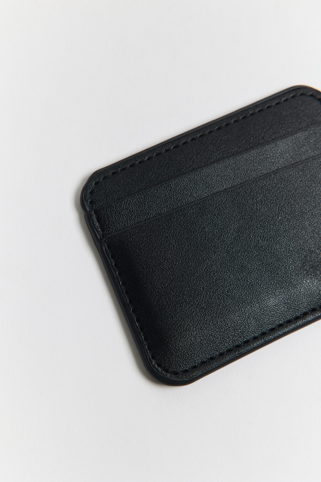 Кошелек-картхолдер из искусственной кожи - цвет черный - 2