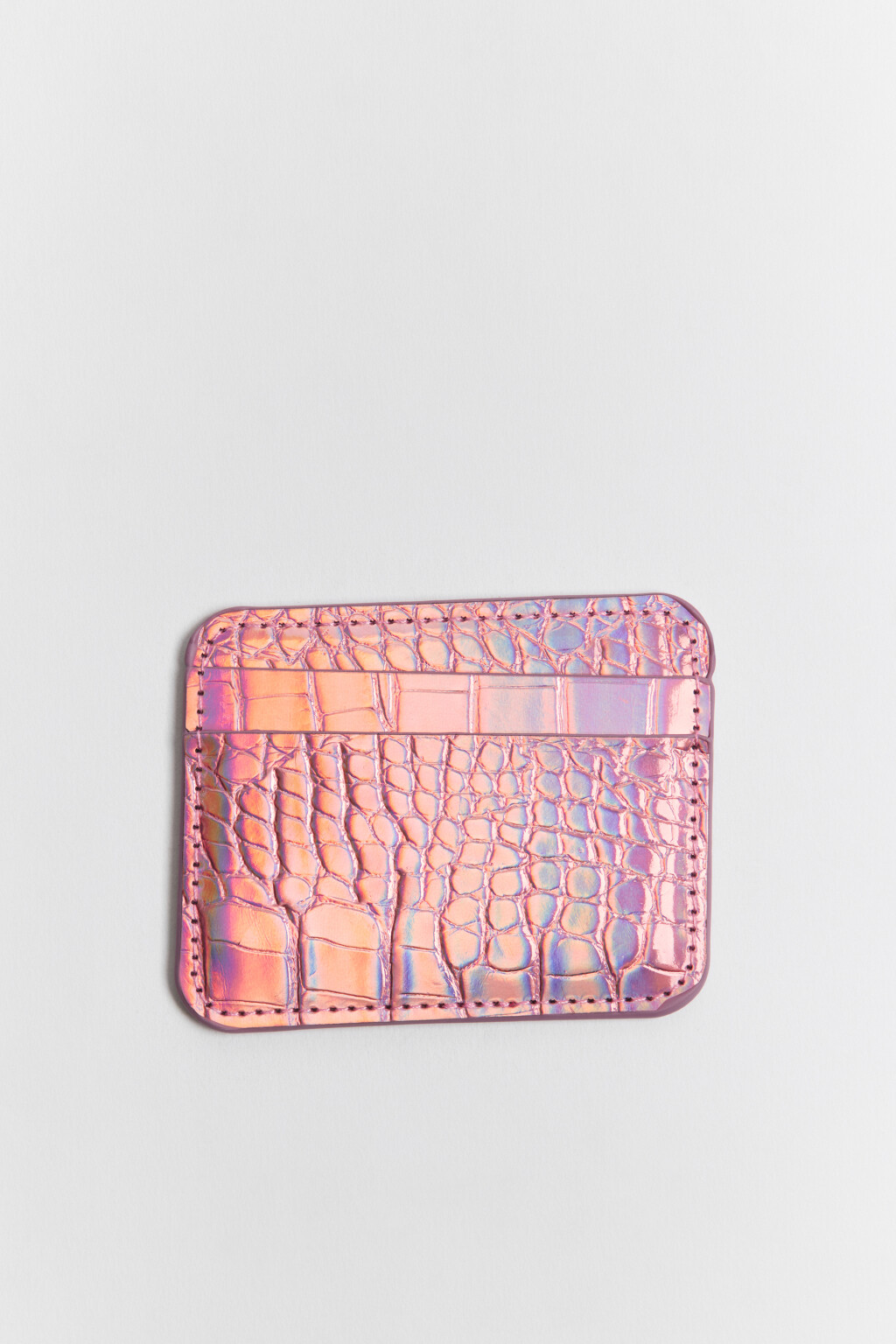 Кошелек-картхолдер из искусственной кожи - цвет розовый - 1