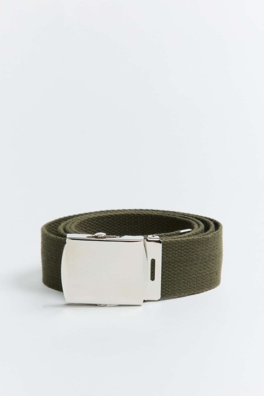 Ремень текстильный с пряжкой - цвет зеленый - 3