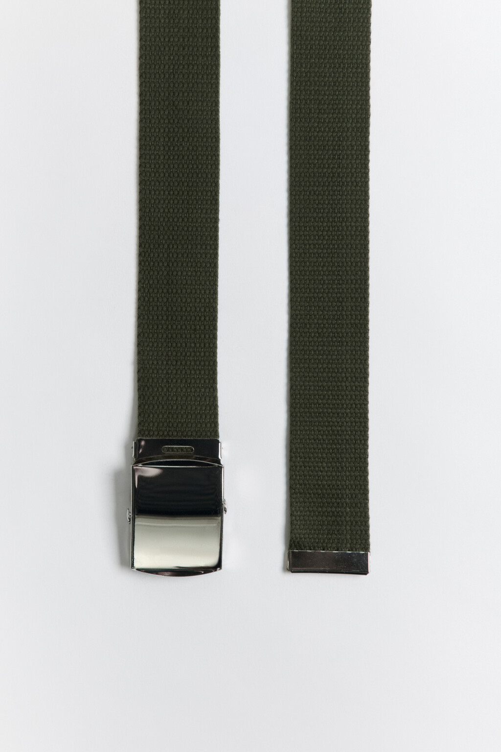 Ремень текстильный с пряжкой - цвет зеленый - 2