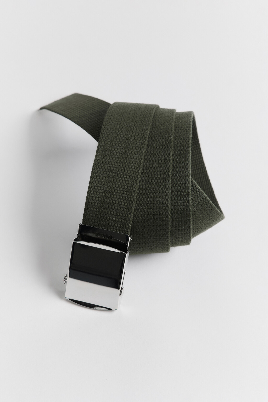 Ремень текстильный с пряжкой - цвет зеленый - 1