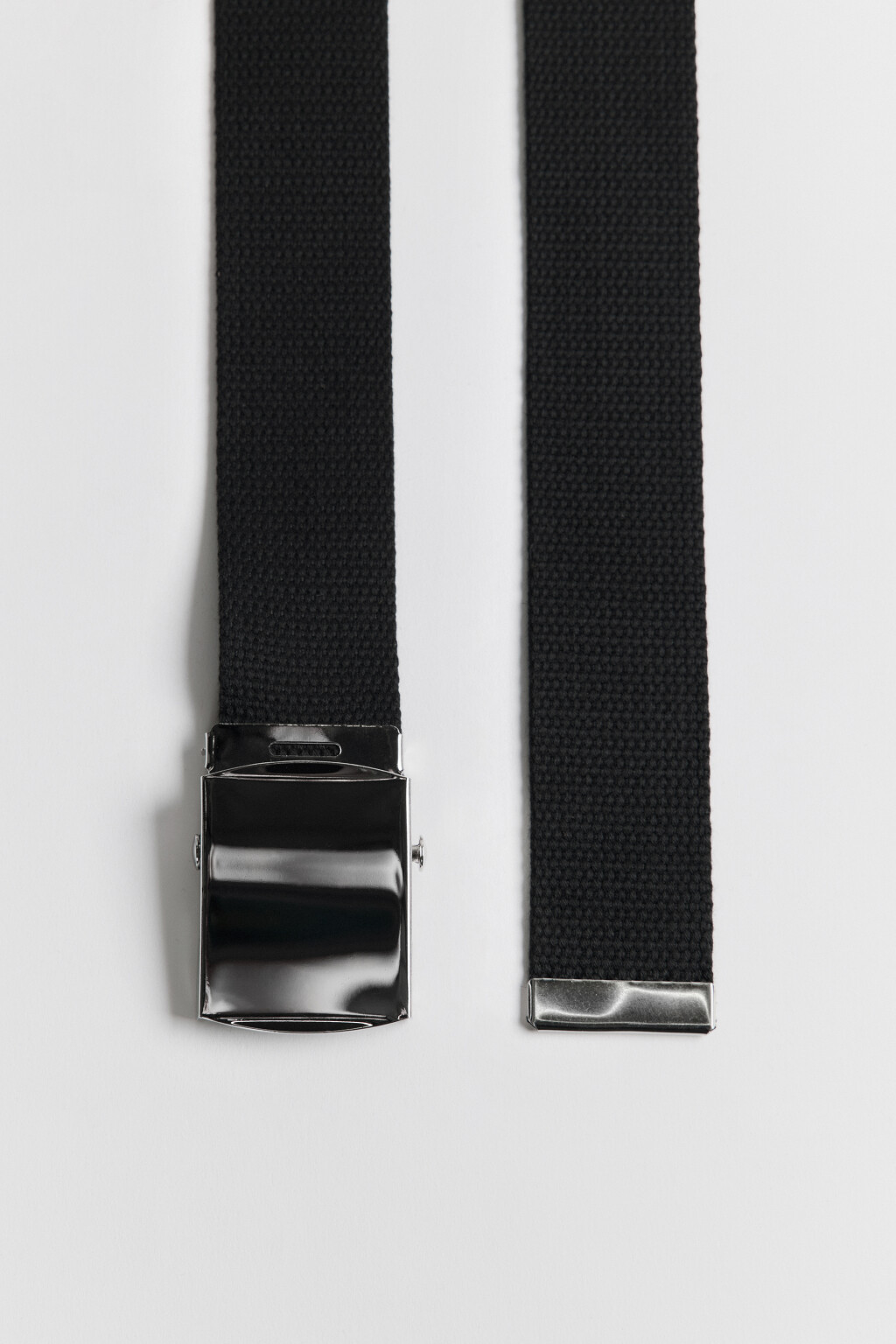 Ремень текстильный с пряжкой - цвет черный - 2