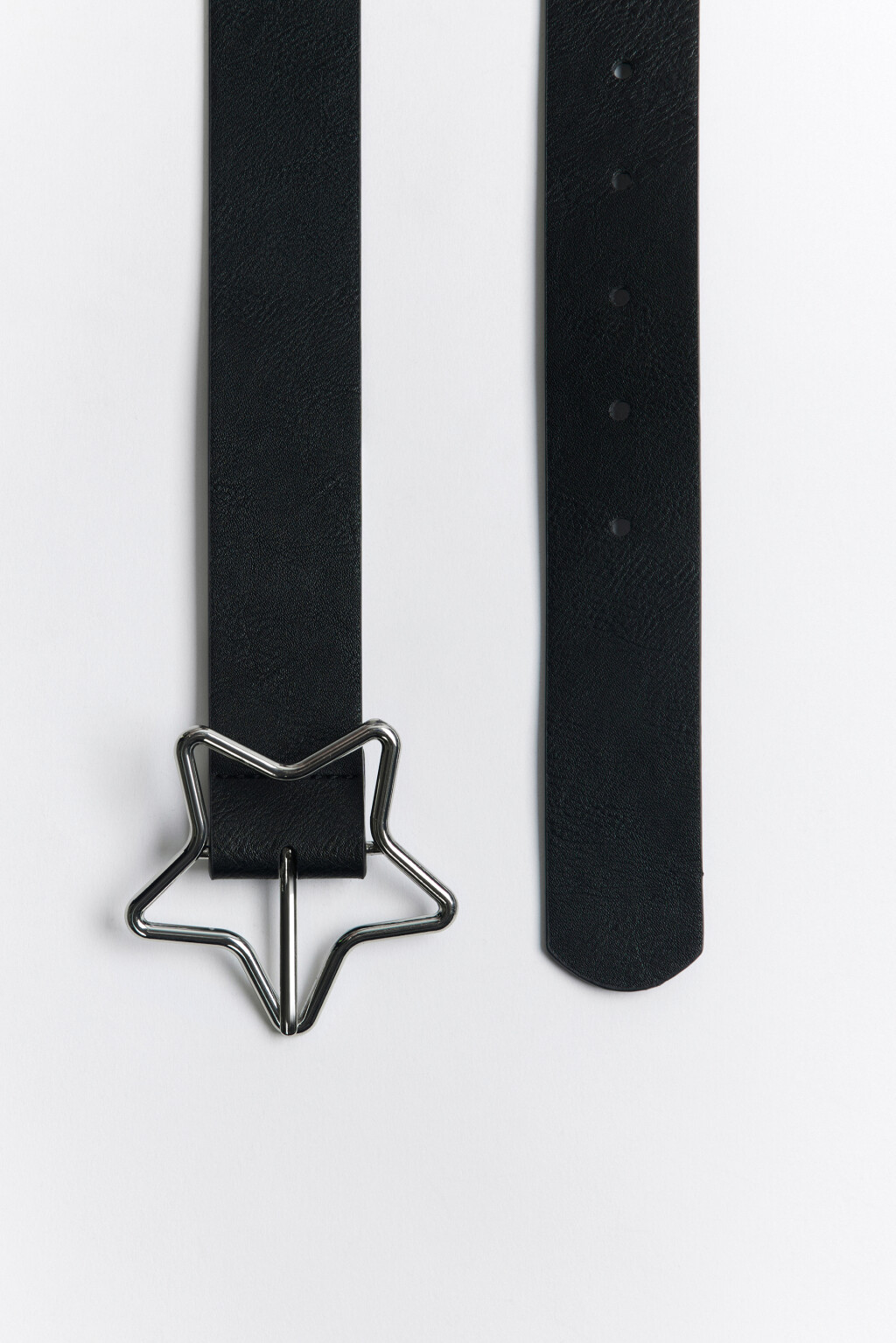 Ремень брючный с пряжкой-звездочкой - цвет черный - 2