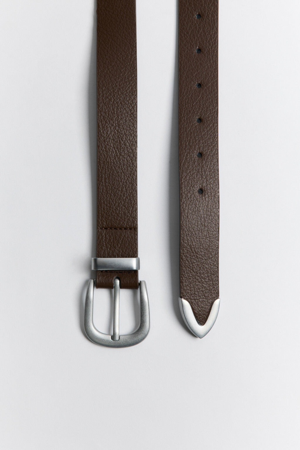 Ремень брючный с закругленной пряжкой - цвет коричневый - 2