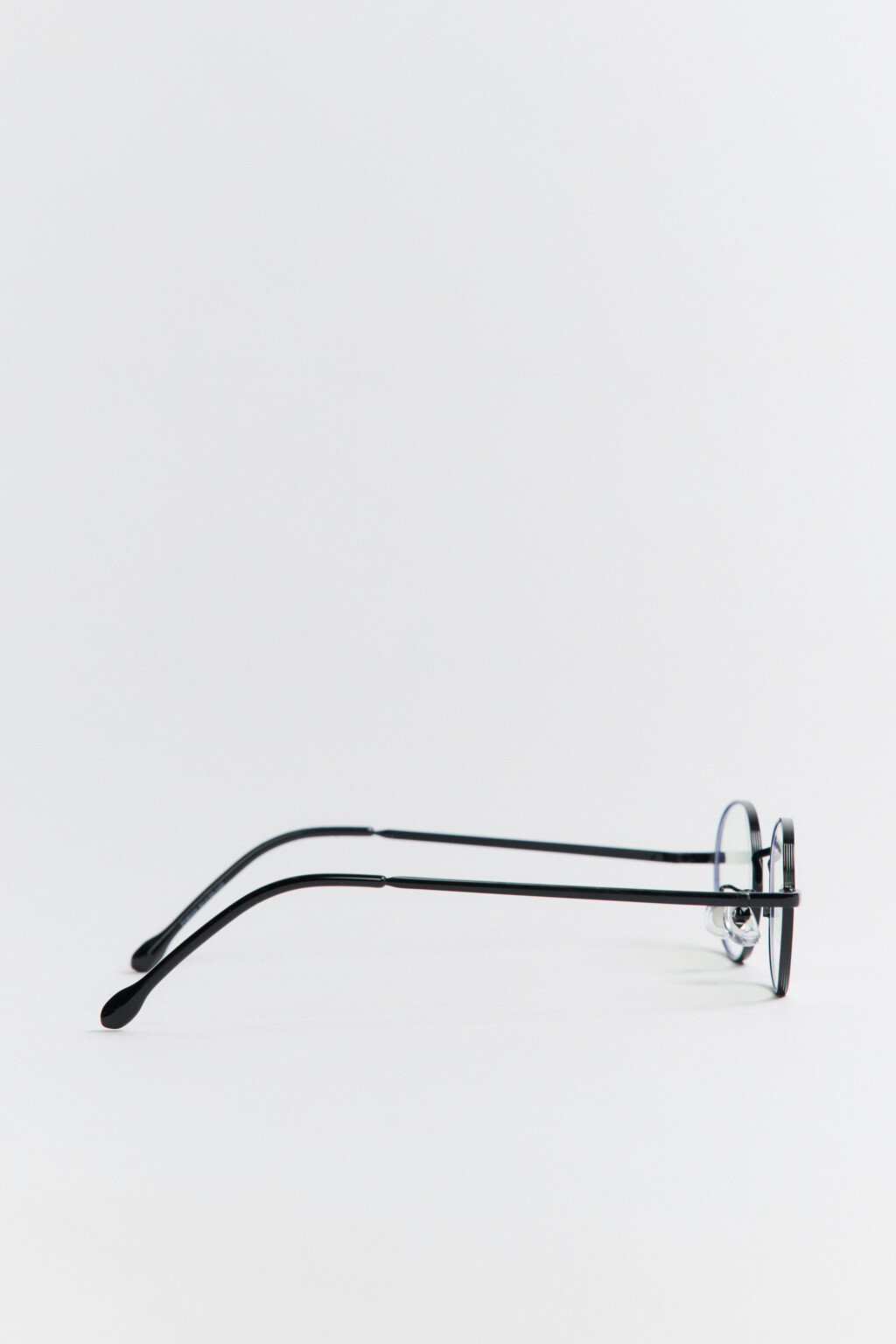 Очки-нулевки овальные в тонкой оправе - цвет черный - 2