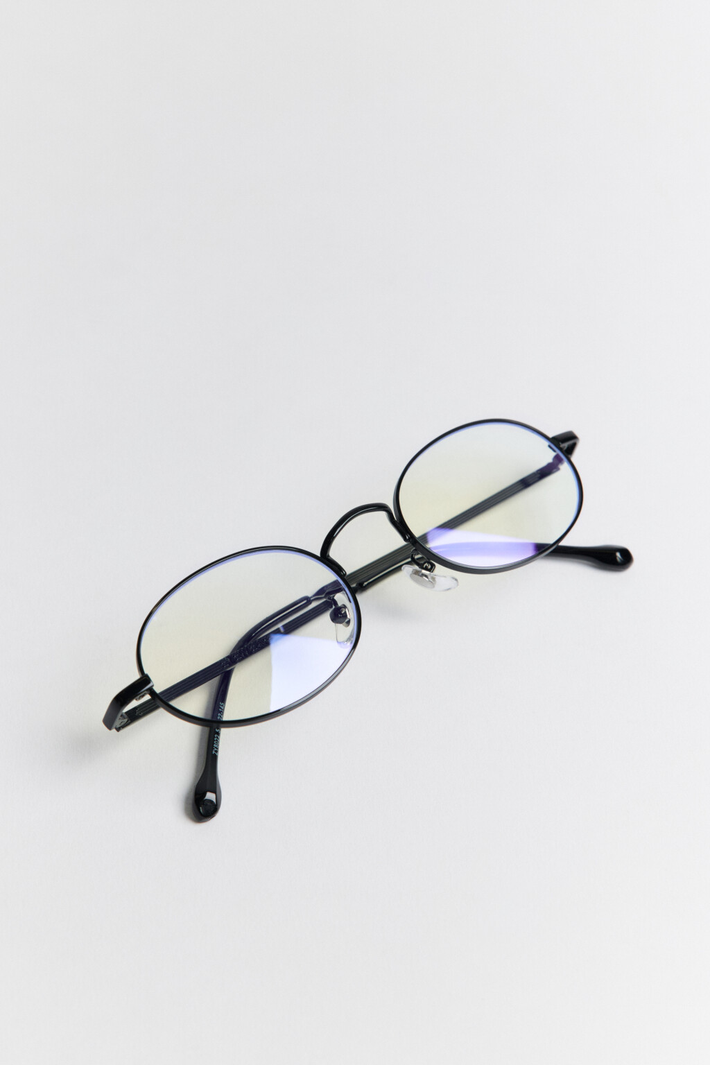 Очки-нулевки овальные в тонкой оправе - цвет черный - 3