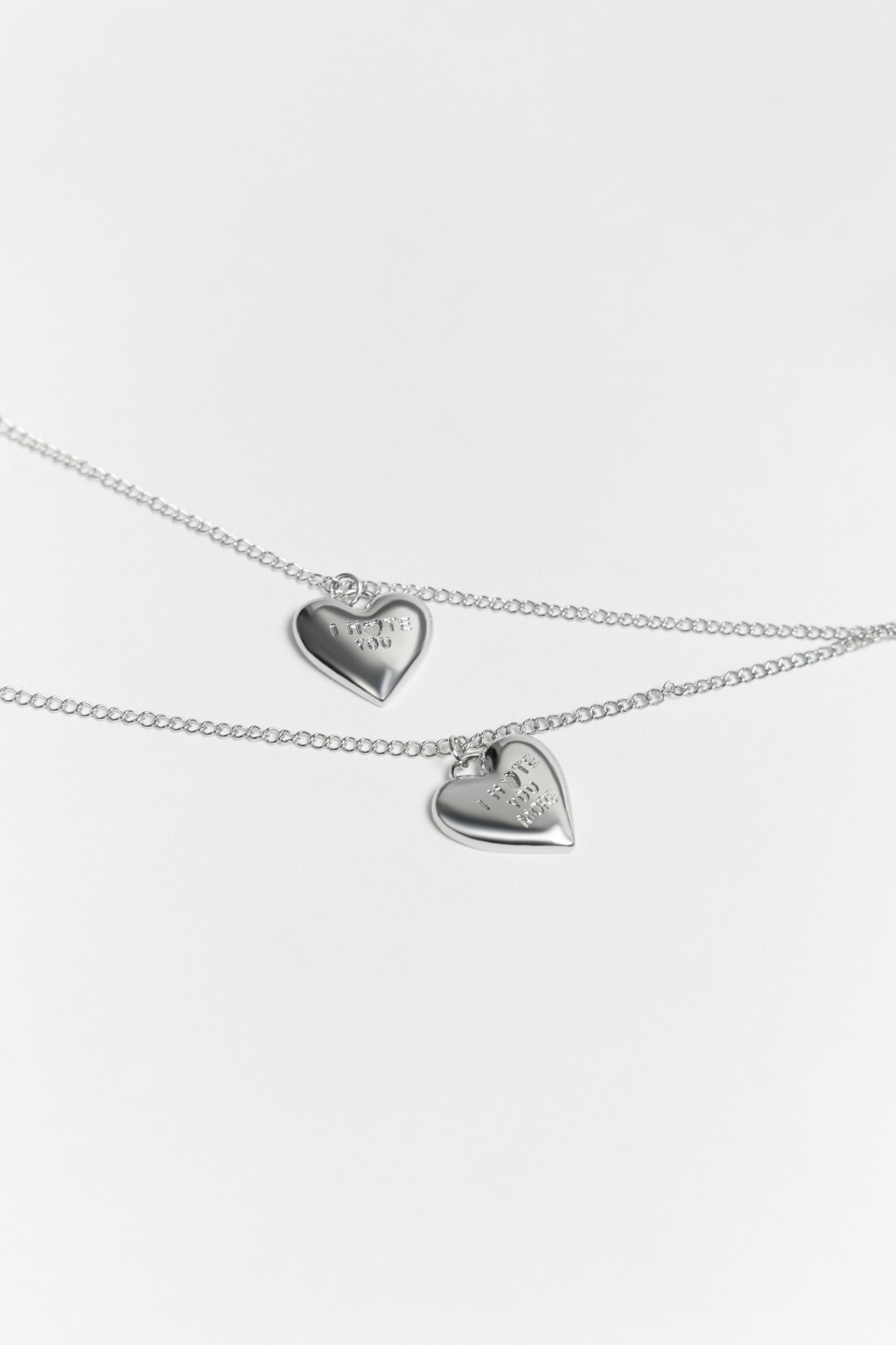 Набор из двух цепочек с парными подвесками - цвет серый - 2